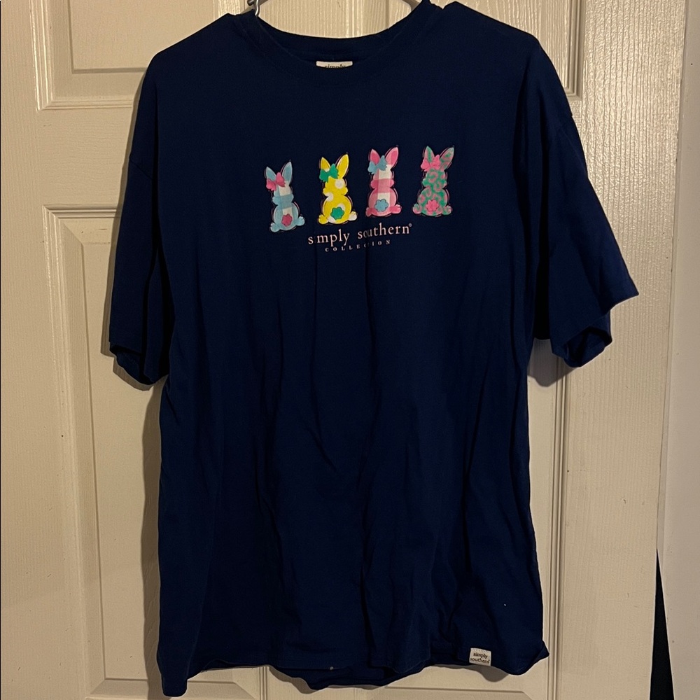 Simply Southern Women’s T-Shirt with Colorful Bunny Design